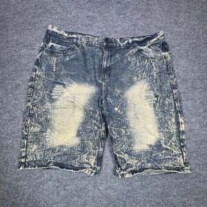 Encrypted Supply Company Denim Shorts Mens 46 Blue Distressed Wash Jean Bottoms